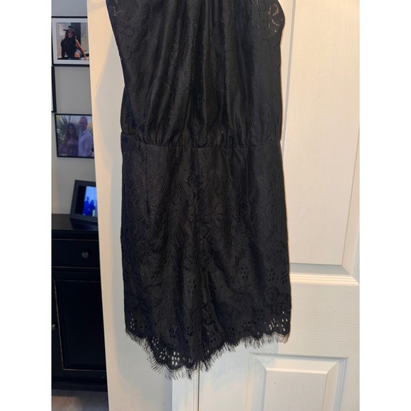 LOVER the Label Black Lace Romper Halter Neck Tie Sleeveless Size 14/10 - Picture 4 of 16
